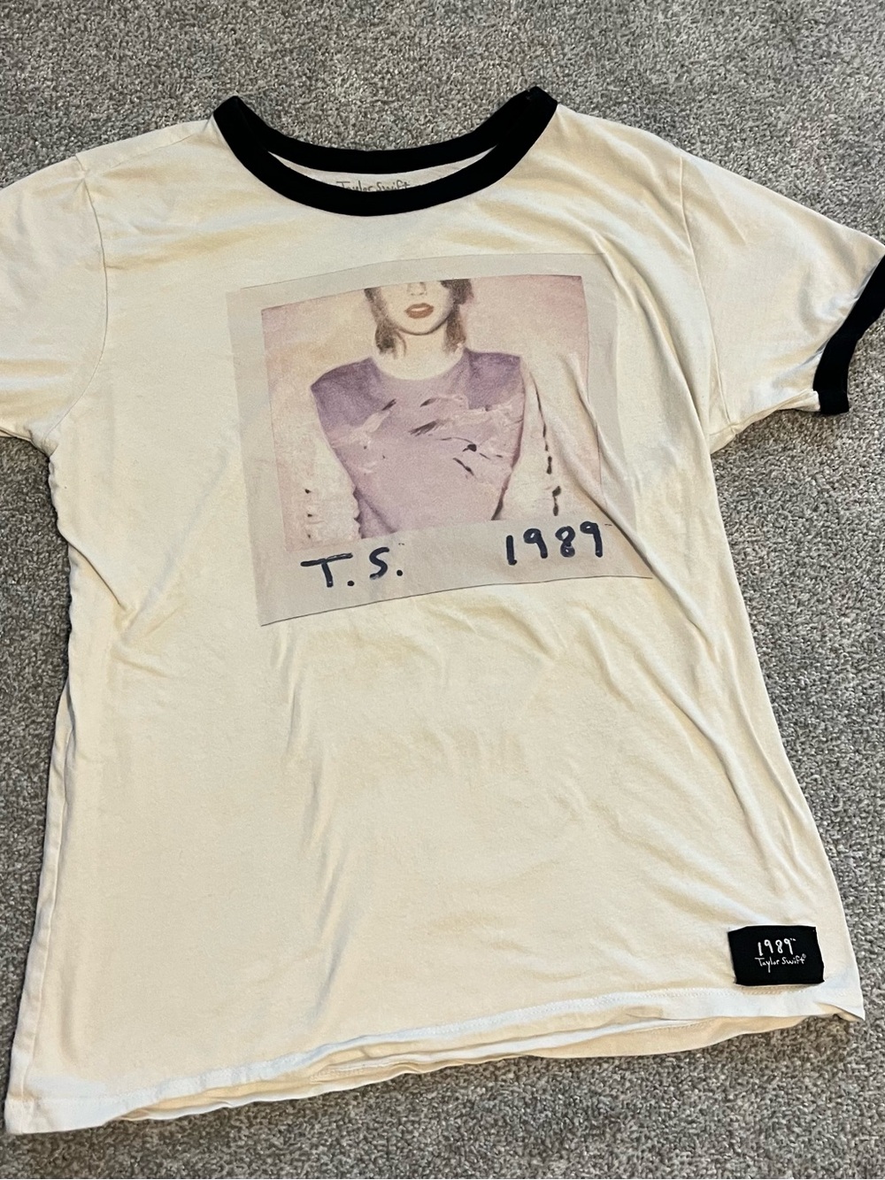 Taylor Swift 1989 Ringer Tee - White with Black Trim